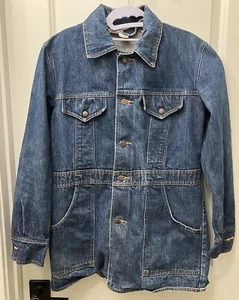 Vintage Levi’s 1970er Chore Mantel Herren Größe Medium orangefarbenes Etikett authentisch aus einem Besitzer - Bild 1 von 13