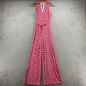 Tuta Diane Von Furstenberg x Target donna XS rosa Geo senza maniche scollo a V NUOVA - Foto 1 di 24