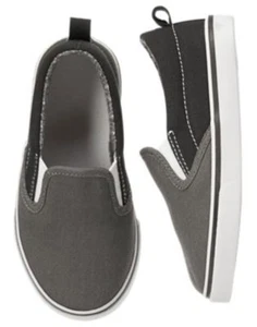 GYMBOREE READY TO ROCKET GRAY & BLACK SLIP-ON SNEAKERS 7 NWT - Picture 1 of 1