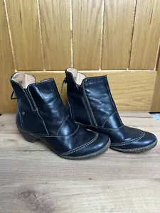 Pikolinos Black Ankle Boots Block Heel Size 41 Uk 7 - Picture 1 of 8