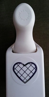 Lattice Emboss 1" Heart USED Martha Stewart paper punch Valentine Weddin die cut - Image 1 of 4