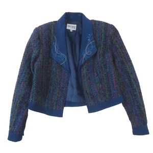 VTG Nancy Bolen City Girl Jacket Blazer Women Medium Short Cropped Open USA Made - Picture 1 of 12