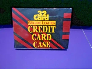 Unisex 32 Card Genuine Leather Black Credit Card Case Brand New Sealed - Picture 1 of 3