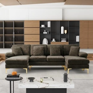 Modern Oversized U-Shaped Sectional Sofa Couch 5 Seater Sofa Set for Living Room - Picture 1 of 26