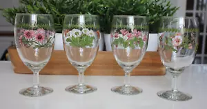 Portmeirion BOTANIC GARDEN set/4 piedi calici da tè ghiacciato bicchieri 16 oz assortiti - Foto 1 di 6
