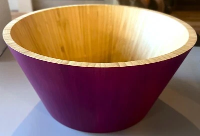 Ensaladera roja Island Bamboo Pakka Wood con 3 utensilios - 11,5" W - 5,75" H - Totalmente nueva Foto 1 de 4