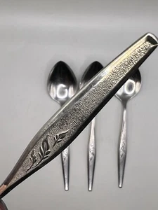 Set / 4 Oneida Community WOODMERE Oval Soup Spoons 6 7/8” Stainless Flatware - Picture 1 of 8