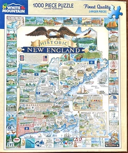Historic New England CP HTF 1000 pc Puzzle Maine Vermont New Hampshire Massachus - Picture 1 of 10