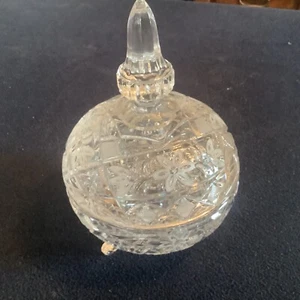 VINTAGE CUT GLASS CRYSTAL FOOTED CANDY DISH. BP - Picture 1 of 6