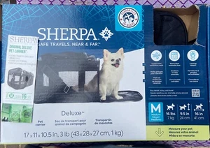 SHERPA Original Deluxe Medium Black Pet Cat Dog Soft Carrier 17”x11”x10.5” NEW - Picture 1 of 5