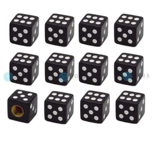 16 Piece You.S Plastic Dice Gasket Black Valve Caps Car Vehicle Truck - Picture 1 of 1