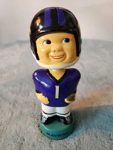 Vintage NFL Football Baltimore Ravens Bobblehead Green Base By Twin Enterprise Cover