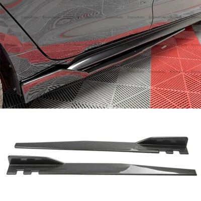 For Porsche Panamera 46" Side Skirt Extension Rocker Panel Splitter Carbon Fiber - Imagem 1 de 4