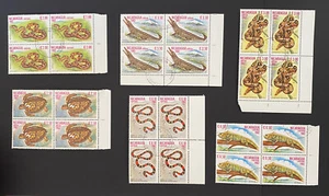 1982 Nicaragua Set Of 6 (Block Of 4 ) Stamps CTO ( Reptiles ) 6 Values - Picture 1 of 1