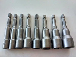 US Lager metrisch 14mm-19mm Steckschlüssel magnetischer Mutterndreher Set 1/4" Sechskantschaft Mix Kit - Bild 1 von 1