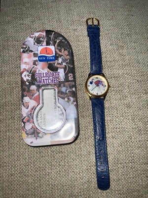 Reloj Memphis Tigers Sun Time University of Memphis De Colección Cuero Batería Nueva Azul Foto 1 de 4