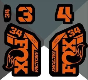 Fox 34 Factory Fork Decals 2021 - Orange - Licensed By Fox - Picture 1 of 1