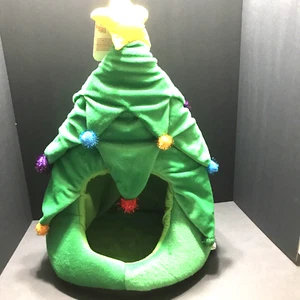 Pet Cat Cave Warm Sleeping Christmas Tree Shape Nest NWT - Picture 1 of 3