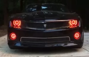 RGB 6 halo rings for Chevy Camaro 10-13 HID headlight fog light BT APP DRL lamp - Picture 1 of 15