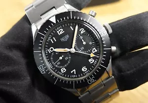 HEUER 43 mm 1550 SG Bundeswehr Flyback Chronograph Stahlband Tritium - Bild 1 von 9
