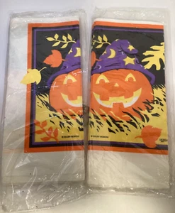 2 Vintage Halloween Paper Tablecloths 54" x 102" Sharp Designs by Paper Art - Picture 1 of 5