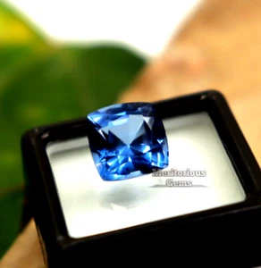 7.60 ct Natural Tanzanite Cushion Cut Tanzanite Loose Gemstone Certified Stone - Picture 1 of 4