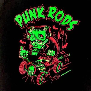 PUNK RODS - CAMISETA MUJER - MONSTER HOT ROD ROCKABILLY PIN UP GÓTICO - Imagen 1 de 1
