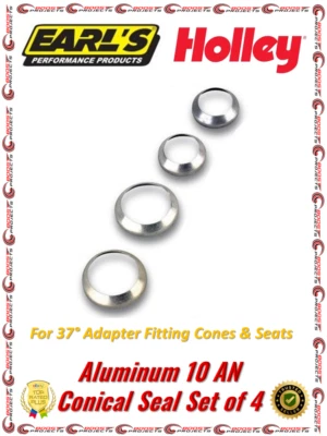 Earl's Aluminum 10 AN Conical Seal Set of 4 169110ERL - Image 1 of 4