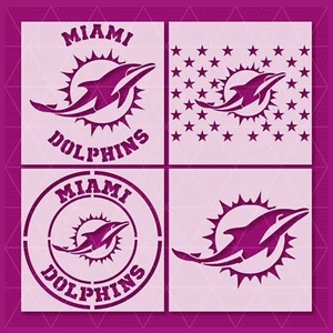 Florida FL Dolphins Stencil – Reusable Mylar 10 Mil – Durable Football Craft - Picture 1 of 8