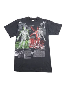 Vintage Anatomy Skeleton Latin T-Shirt Single Stitch L Fruit Of The Loom AOP - Bild 1 von 8