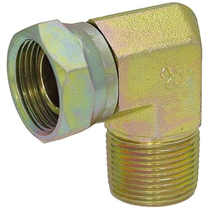 1/4" NPT Male x 3/8" NPT Female Swivel 90 Degree 1501-04-06 Adapter 9-1501-4-6 - Picture 1 of 2