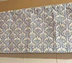 Cenefa cortina ventana decoración hogar cachemira damasco azul claro 54x15 lista 2 envío - Imagen 1 de 3