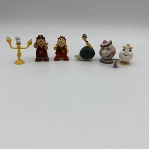 Vintage Disney Beauty and the Beast Figurines Toys 3/4-2” Lot Of 7 - Picture 1 of 11