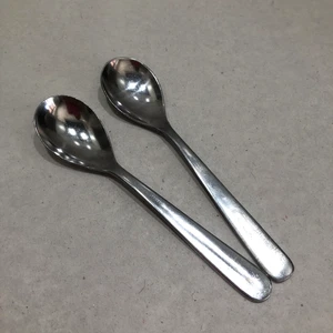 2x Vintage British Airways Tea / Coffee Spoons Stainless Steel UP Arrow 4" Long - Picture 1 of 6