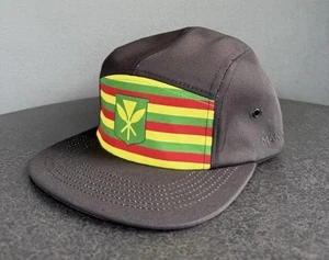 Hawaiian Hat MANA FARM 5-Panel Skater Cap Kanaka Maoli Flag Strap Back Irie NEW - Picture 1 of 11