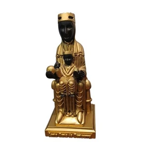 Figura Estatua Reliquia Vintage Miniatura Negra Virgen de Montserrat Sacerdotes 7.5" - Imagen 1 de 8