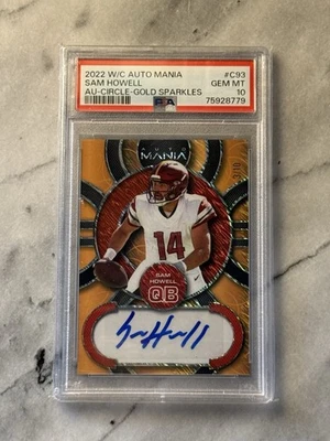 2022 Sam Howell Graded Auto PSA 10 3/10 Wild Card Auto Mania POP 1! Look!! 🔥 - Image 1 of 3