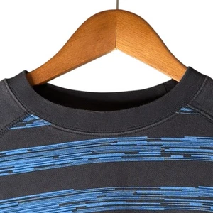 Vintage Nike AW77 Men’s L Blue Stripe Crewneck Sweatshirt Retro Pullover L/S - Picture 1 of 8