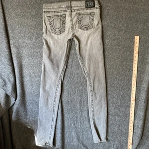 True Religion VTG Billy Big T Grey Jeans Skinny Leg  Y2K Made USA Sz 30 () - Picture 1 of 24