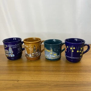 4 Vintage Deutscher Weihnachtsmarkt Christkindlmarkt 90er Kaffee Glühwein Tassen - Bild 1 von 13