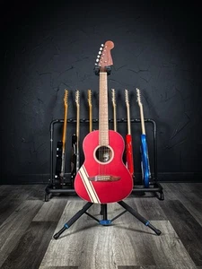 Fender Sonoran Mini Acoustic Guitar - Candy Apple Red with Competition Stripe - Picture 1 of 9