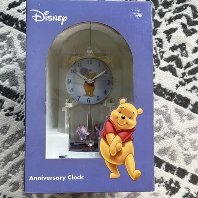 Nuevo de Lote Antiguo Disney Winnie Pooh Reloj Aniversario Porcelana Vidrio Cúpula Péndulo Foto 1 de 4