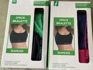 Bralettes United Colors of Benetton - Paquete de 2 - En formas de color - Grande y XL NUEVO EN PAQUETE - Imagen 1 de 2