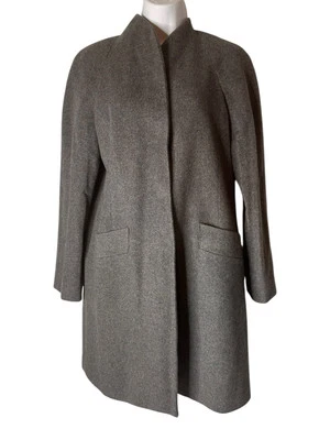 Katherine Kelly  100% Cashmere Cocoon Tailored Gray Quiet Luxury Career Coat 6 - Image 1 of 4