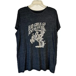 TORRID BAD GIRLS Gray MINERAL WASH JERSEY TRIBLEND VTG TEE TOP Sz 2 (2X 18/20 - Picture 1 of 6
