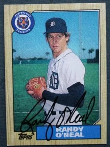 Tarjeta de béisbol Topps 1987 autografiada/firmada estrella de los Tigres de Detroit Randy O'Neal - - Imagen 1 de 1