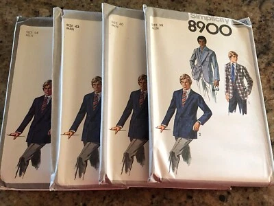 🦋 1979 OLD/NEW STOCK SIMPLICITY #8900-MEN'S TWO STYLE BLAZER/JACKET PATTERN FF - Image 1 of 2