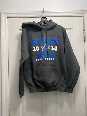 NFL Detroit Lions One Pride Gray Blue White Men's Hoodie Hooded Sweatshirt S - Image 1 of 3