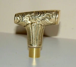 Nautical Brass Tee Shape Head Golden Handle Vintage Style For Walking Stick Cane - Picture 1 of 2