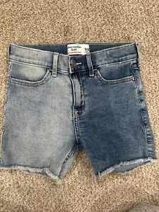 Abercrombie 2024 Girls High Rise Bike Jean Shorts Denim Size 9/10 Color Block - Picture 1 of 2
